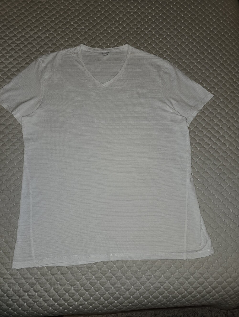 XXL - Calvin Klein  Men's White V-Neck Short Sleeve Tee (CLEAN)